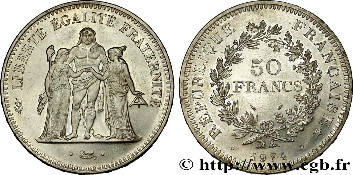 50 francs Hercule, avers de la 20 francs 1974  F.426/1 EBC 