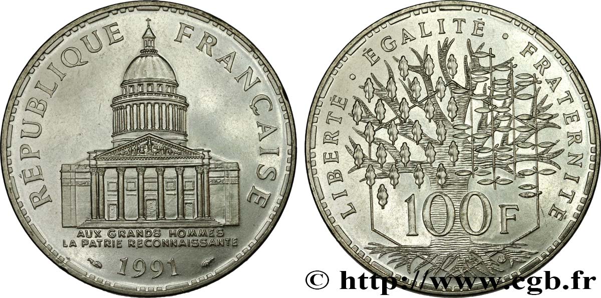 100 francs Panthéon 1991  F.451/11 SUP60 