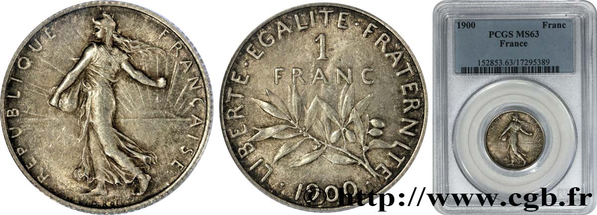 1 franc Semeuse 1900  F.217/4 SPL63 PCGS