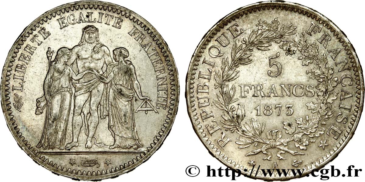 5 francs Hercule 1873 Paris F.334/9 XF48 
