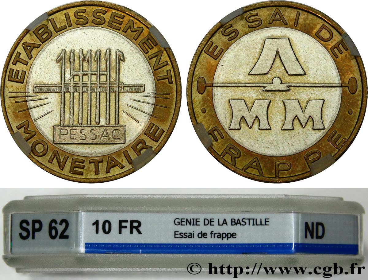 France Génie 10 Francs 2000 SUP Bimétallique Gadoury:827 KM:964.1
