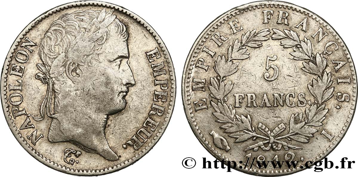5 francs Napoléon Empereur, Empire français 1812 Limoges F.307/46 TB25 
