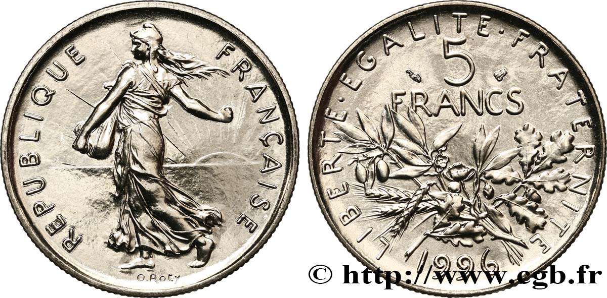 5 francs Semeuse, nickel 1996 Pessac F.341/32 MS 