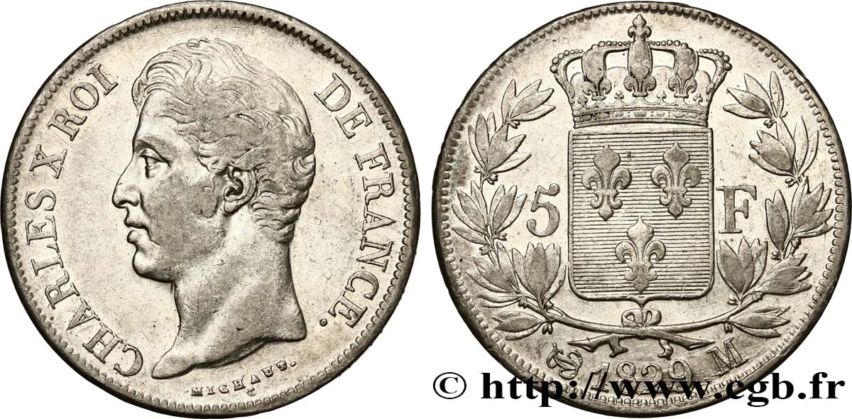 5 francs Charles X, 2e type 1829 Toulouse F.311/35 BB42 