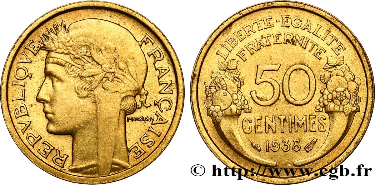 50 centimes Morlon 1938  F.192/14 MS60 