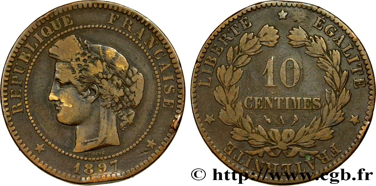 10 centimes Cérès 1897 Paris F.135/44 TB35 