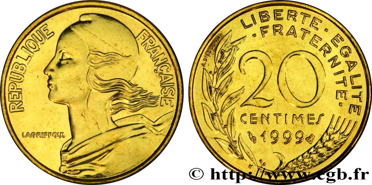 20 centimes Marianne 1999 Pessac F.156/43 MS 