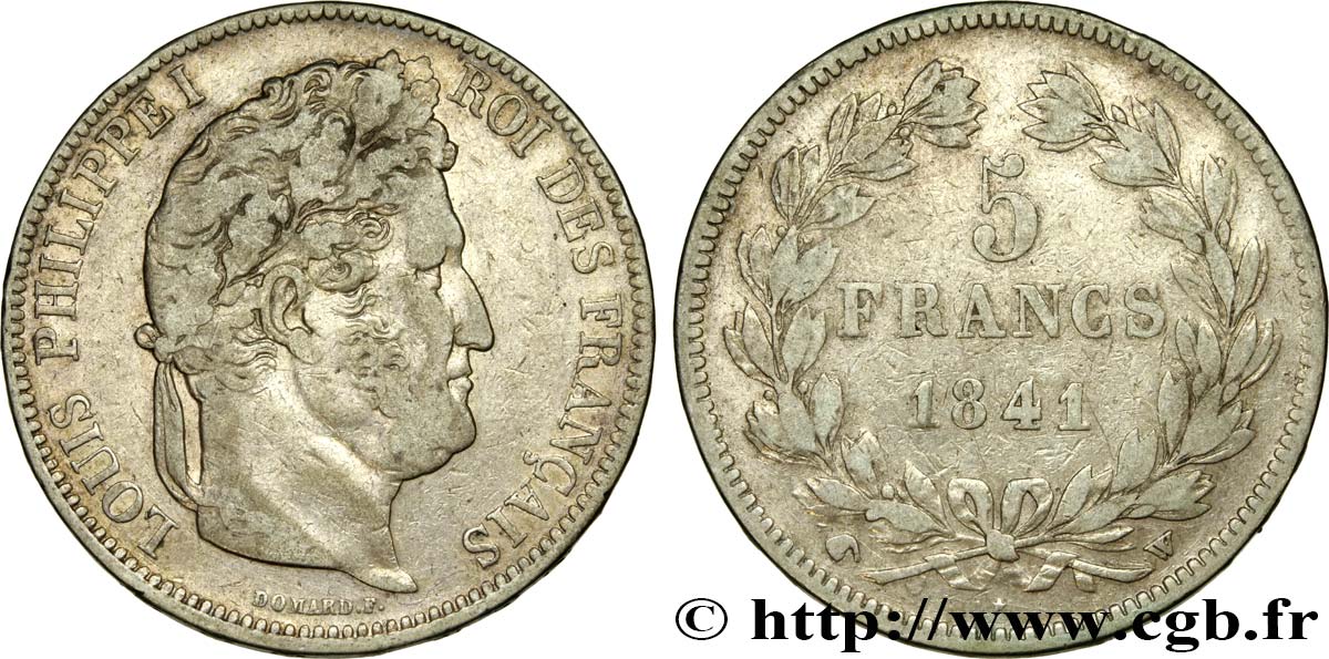 5 francs IIe type Domard 1841 Lille F.324/94 TB35 