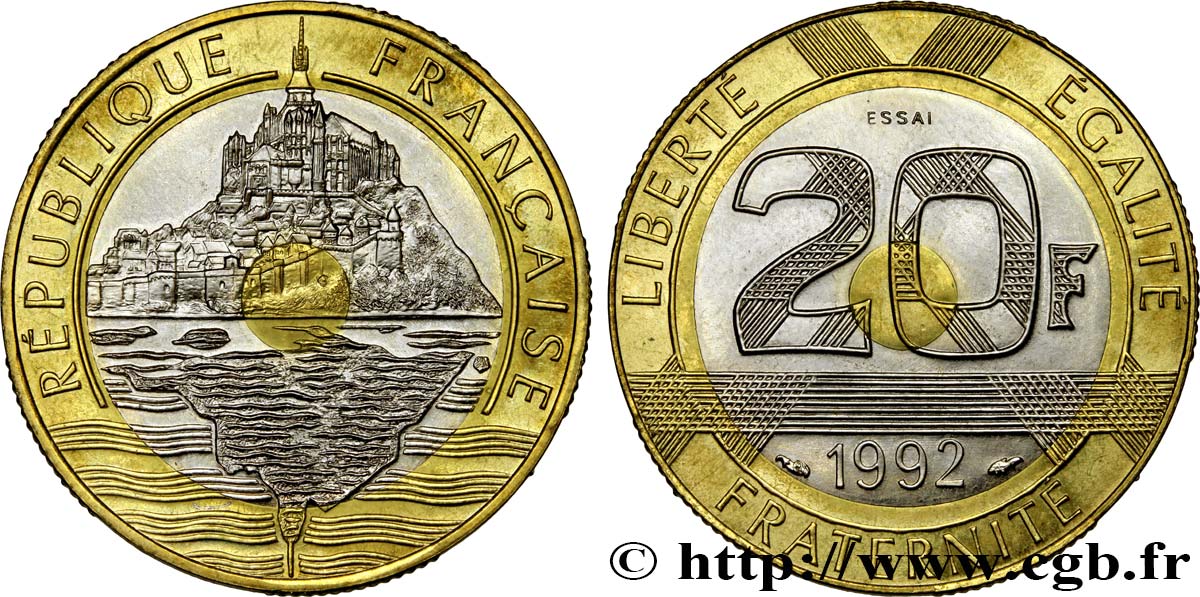 Essai de 20 francs Mont Saint-Michel 1992 Pessac F.403/1 SC 