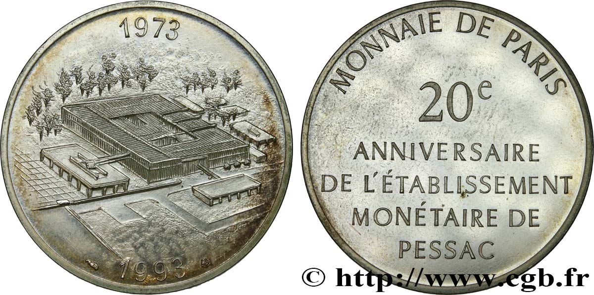 Module de 100 francs - 20e anniversaire de l’établissement monétaire de Pessac 1993 Paris GEM.243 1 fST 