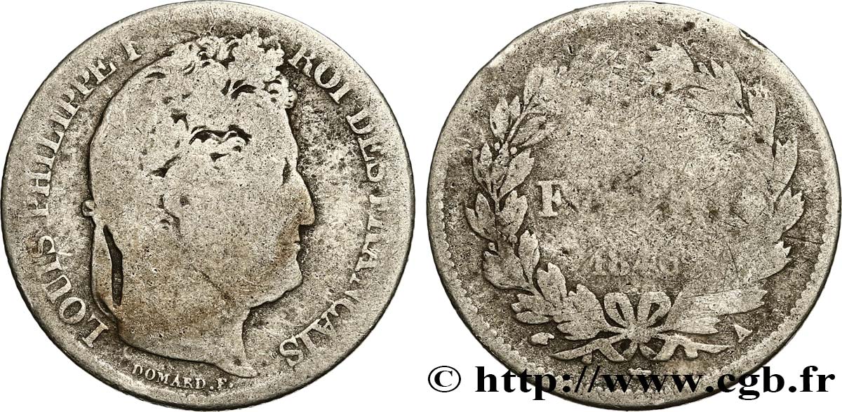 1 franc Louis-Philippe, couronne de chêne 1846 Paris F.210/105 SGE6 
