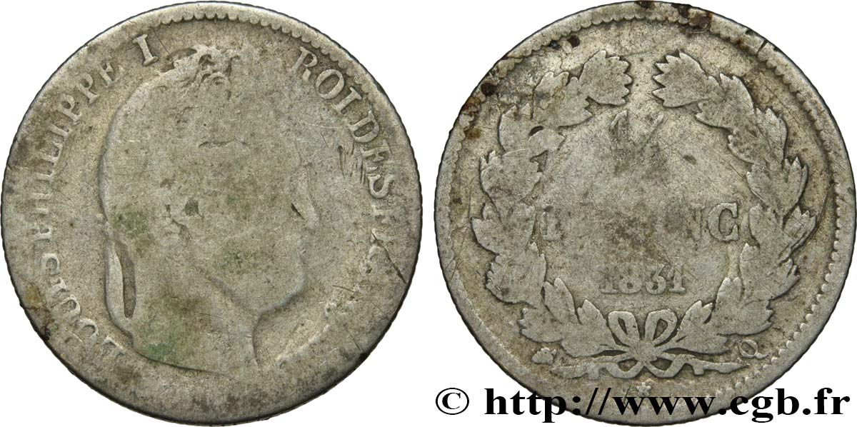 1/2 franc Louis-Philippe 1831 Perpignan F.182/11 q.B5 