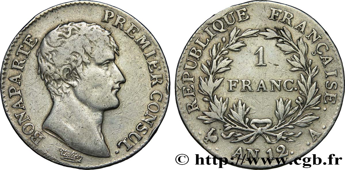 1 franc Bonaparte Premier Consul 1804 Paris F.200/8 TB35 