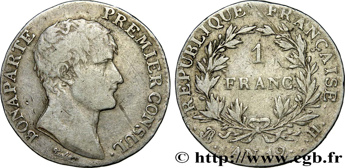1 franc Bonaparte Premier Consul 1804 La Rochelle F.200/12 BC20 