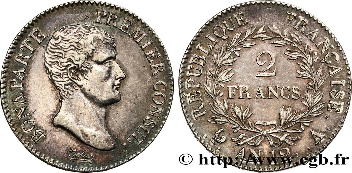 2 francs Bonaparte Premier Consul 1804 Paris F.250/1 SUP 
