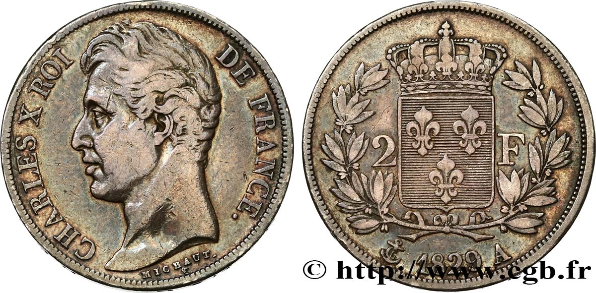 2 francs Charles X 1829 Paris F.258/49 VF35 