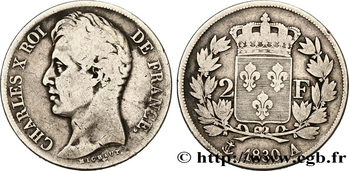 2 francs Charles X 1830 Paris F.258/62 S15 