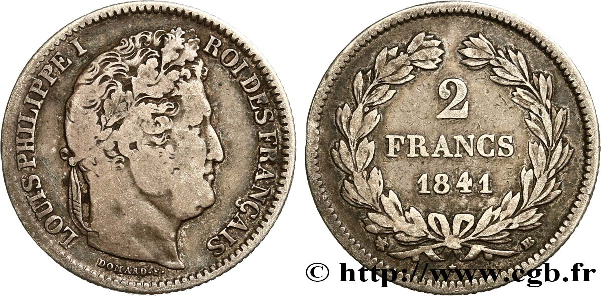 2 francs Louis-Philippe 1841 Strasbourg F.260/84 VF25 