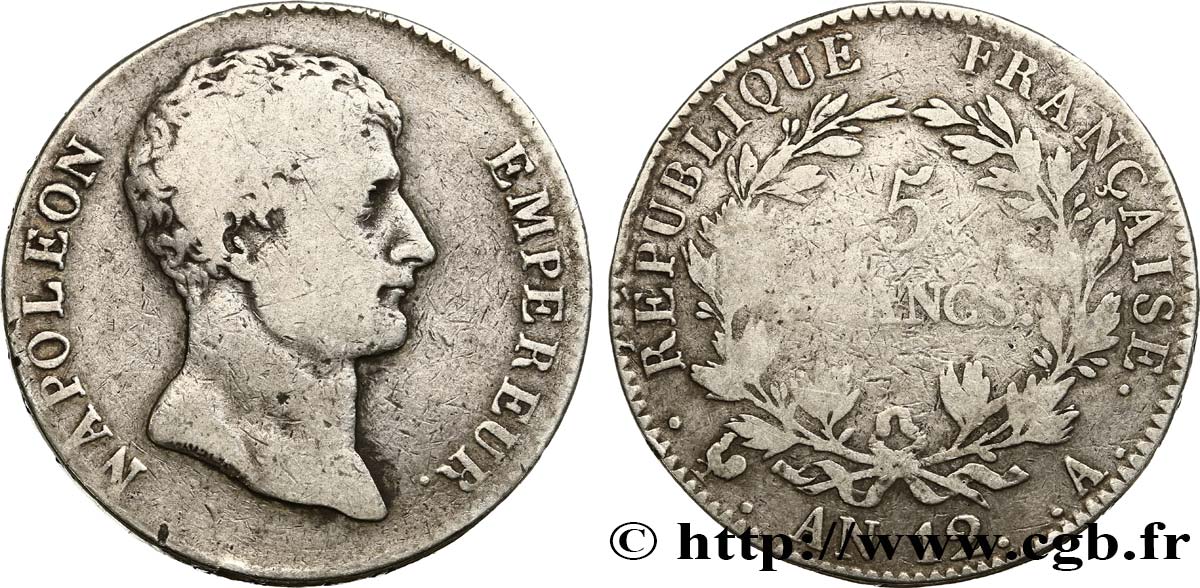 5 francs Napoléon Empereur, type intermédiaire 1804 Paris F.302/1 BC20 