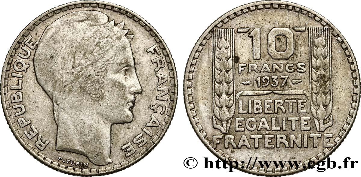10 francs Turin 1937  F.360/8 TTB40 
