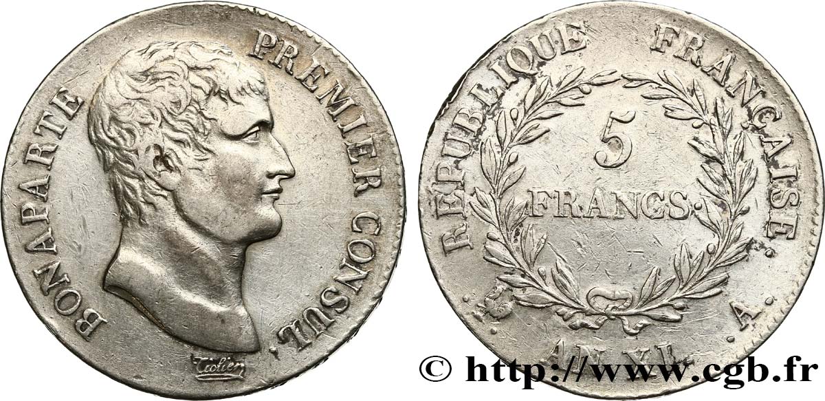 5 francs Bonaparte Premier Consul 1803 Paris F.301/1 MBC48 