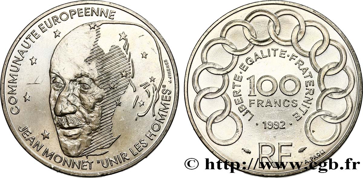 100 francs Jean Monnet 1992  F.460/2 MS62 