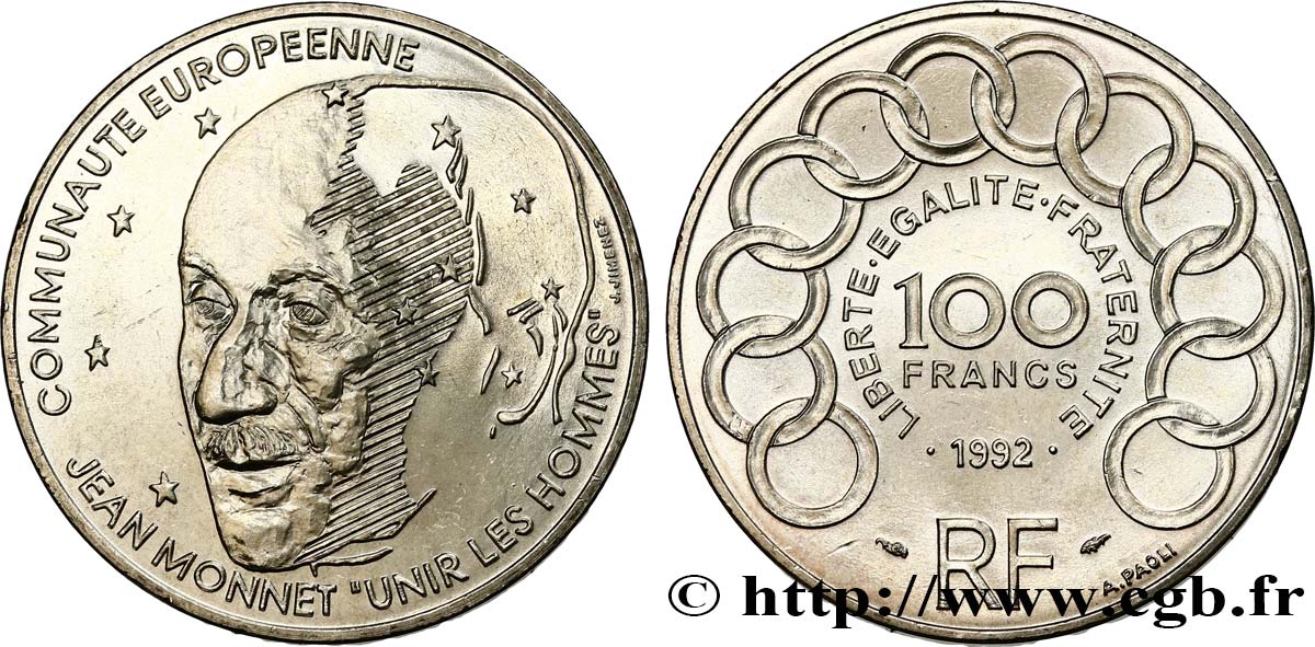 100 francs Jean Monnet 1992  F.460/2 SPL63 
