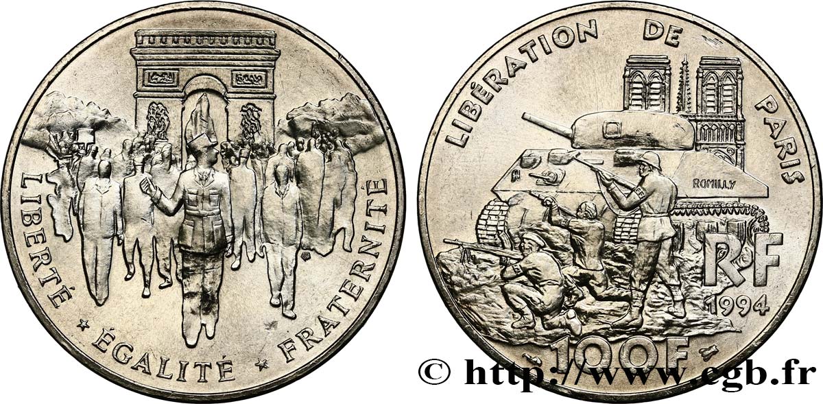 100 francs Libération de Paris 1994  F.462/2 SUP62 