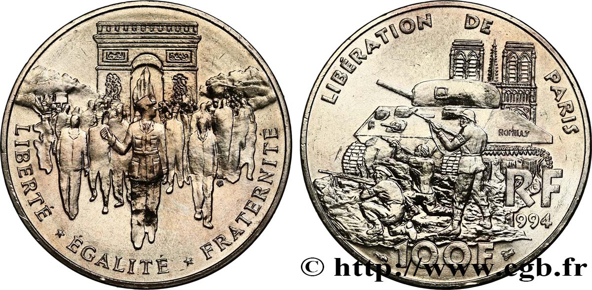 100 francs Libération de Paris 1994  F.462/2 MS63 