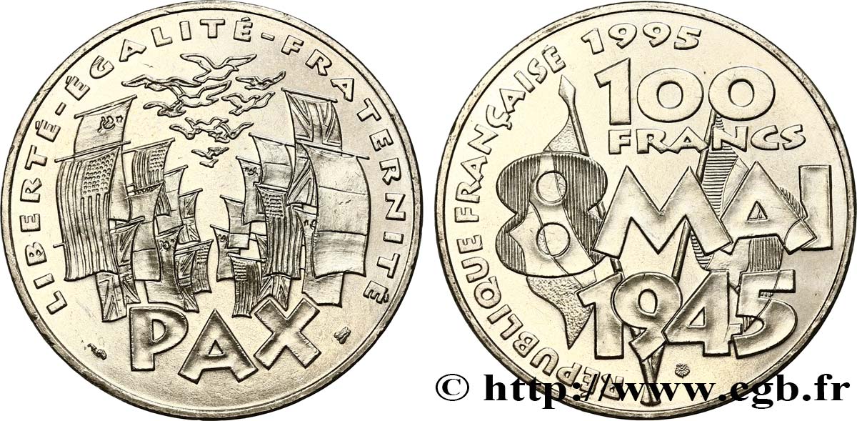 100 francs 8 Mai 1945 1995  F.463/2 MS63 