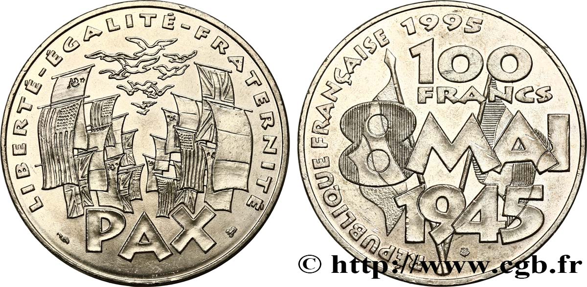 100 francs 8 Mai 1945 1995  F.463/2 MS62 