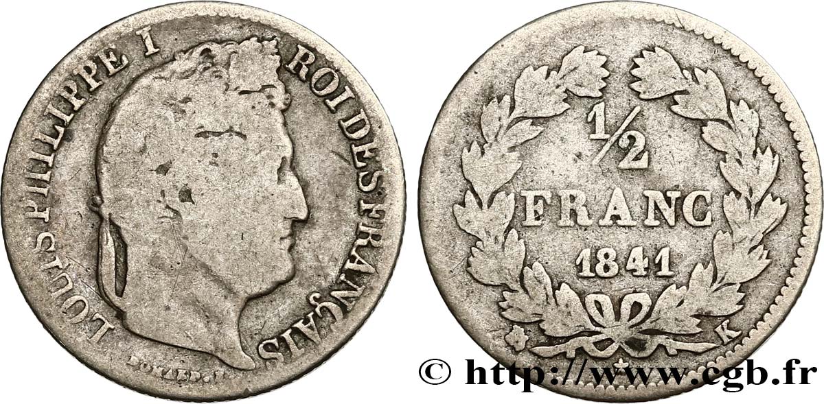 1/2 franc Louis-Philippe 1841 Bordeaux F.182/92 B 