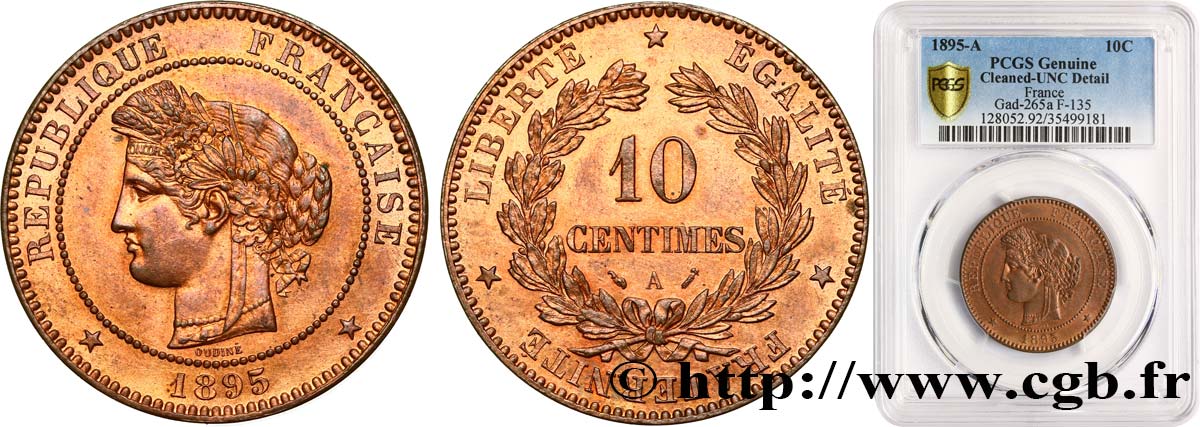 10 centimes Cérès 1895 Paris F.135/40 SPL PCGS