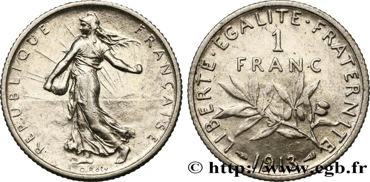 1 franc Semeuse 1913 Paris F.217/18 MBC45 