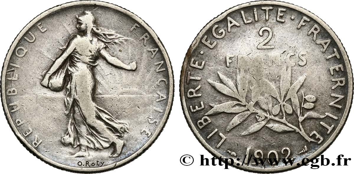 2 francs Semeuse 1902  F.266/7 MB20 
