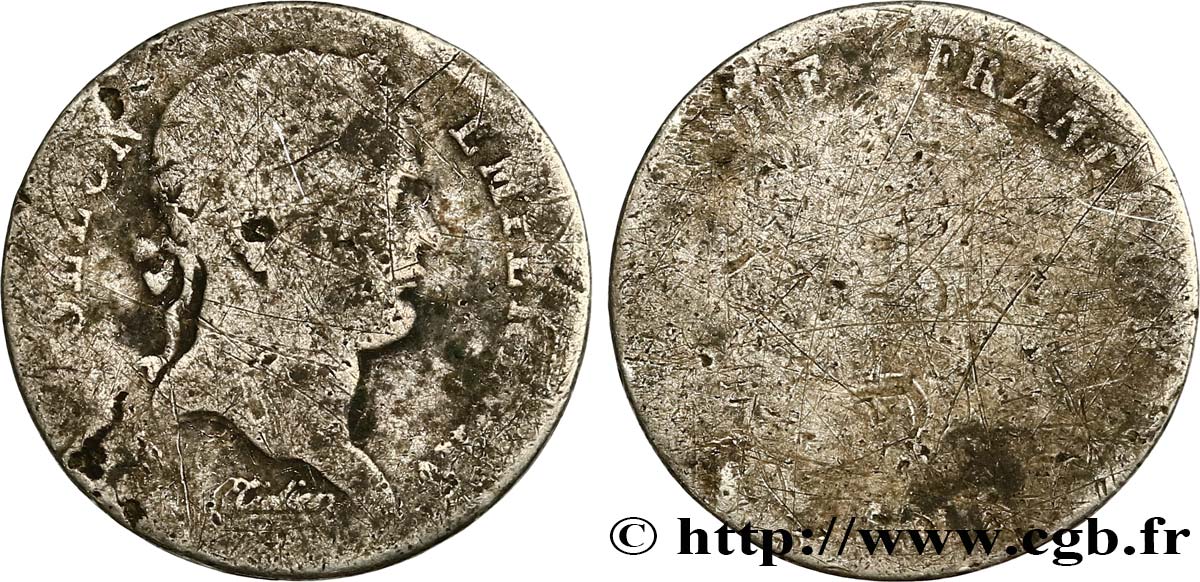 Demi-franc Napoléon Ier tête laurée, République française 1808 Strasbourg F.177/4 AB3 
