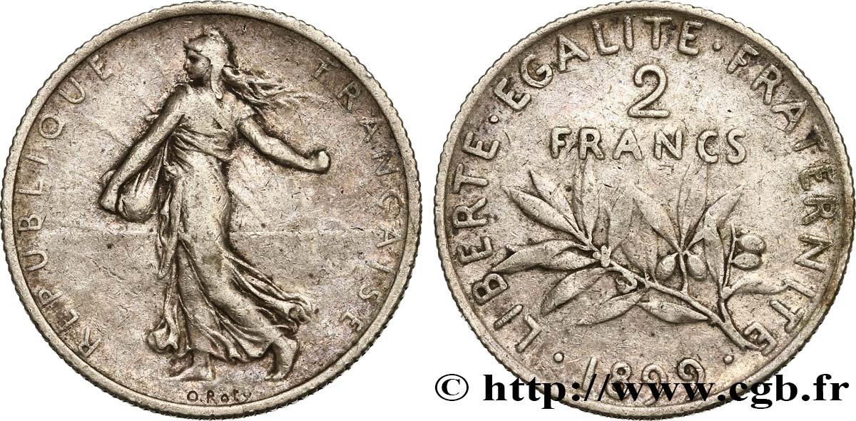 2 francs Semeuse 1899  F.266/3 TB25 