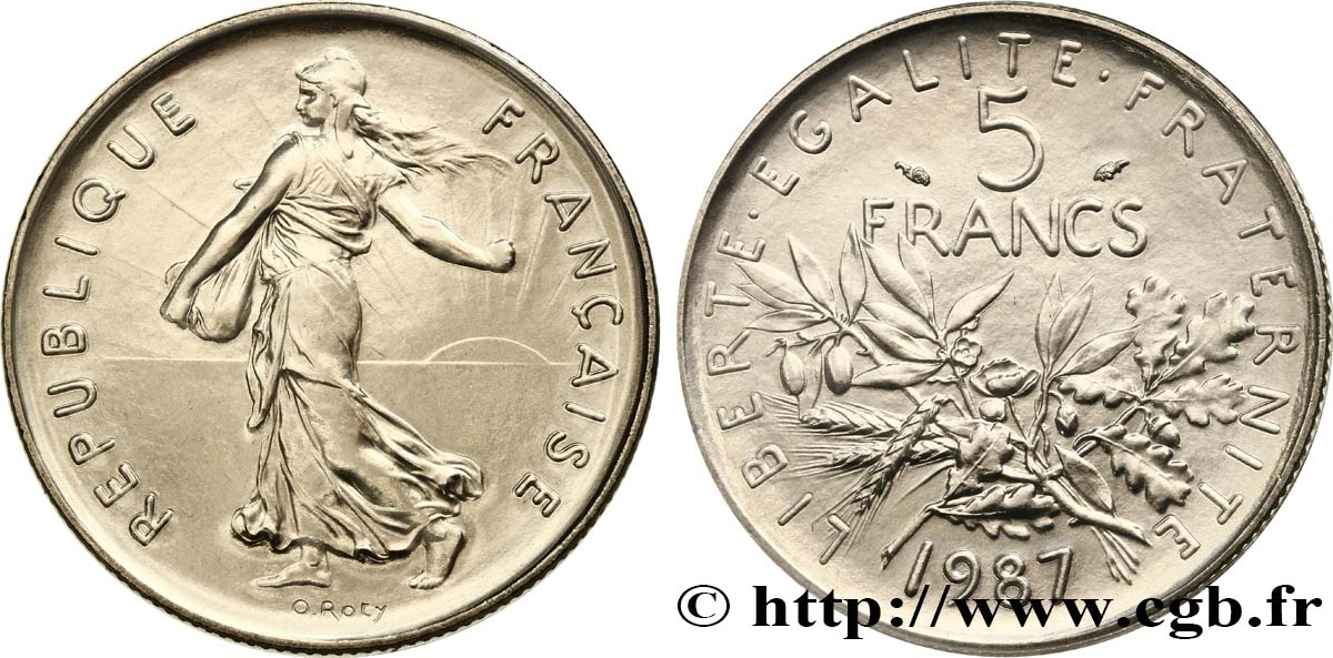 5 francs Semeuse, nickel 1987 Pessac F.341/19 FDC 