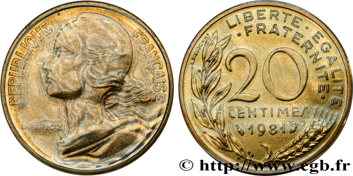20 centimes Marianne 1981 Pessac F.156/21 MS 