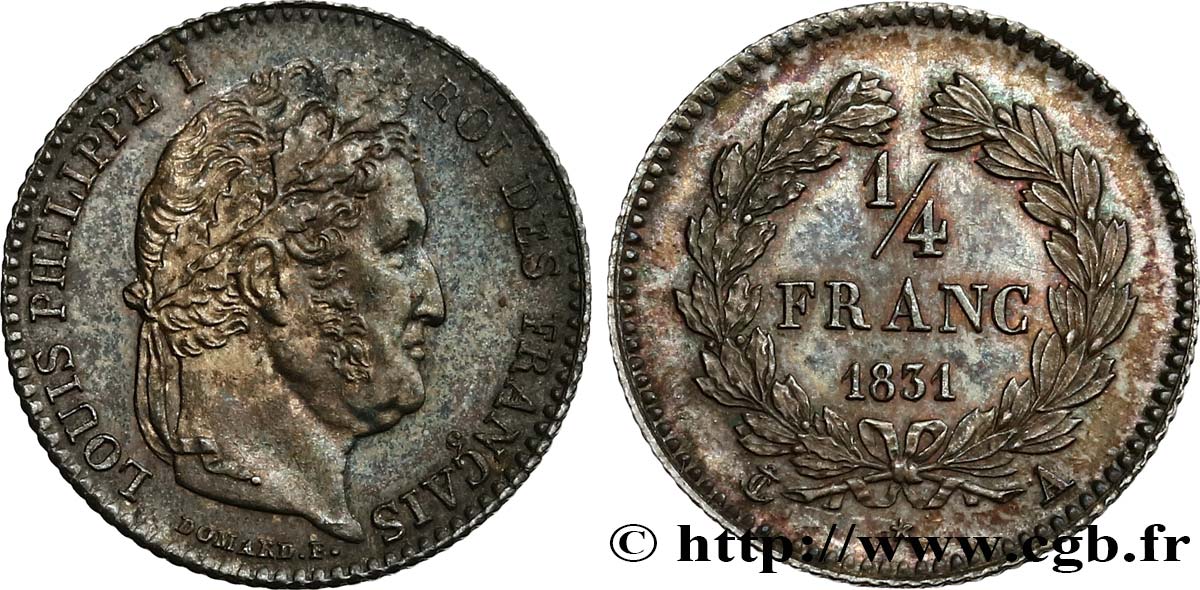 1/4 franc Louis-Philippe 1831 Paris F.166/1 SUP62 