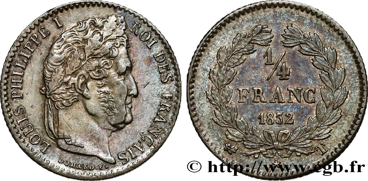 1/4 franc Louis-Philippe 1832 Nantes F.166/27 SS53 