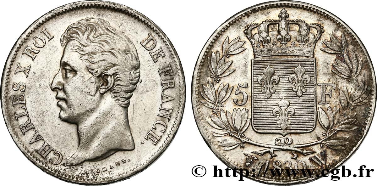 5 francs Charles X, 2e type 1830 Lille F.311/52 MBC45 