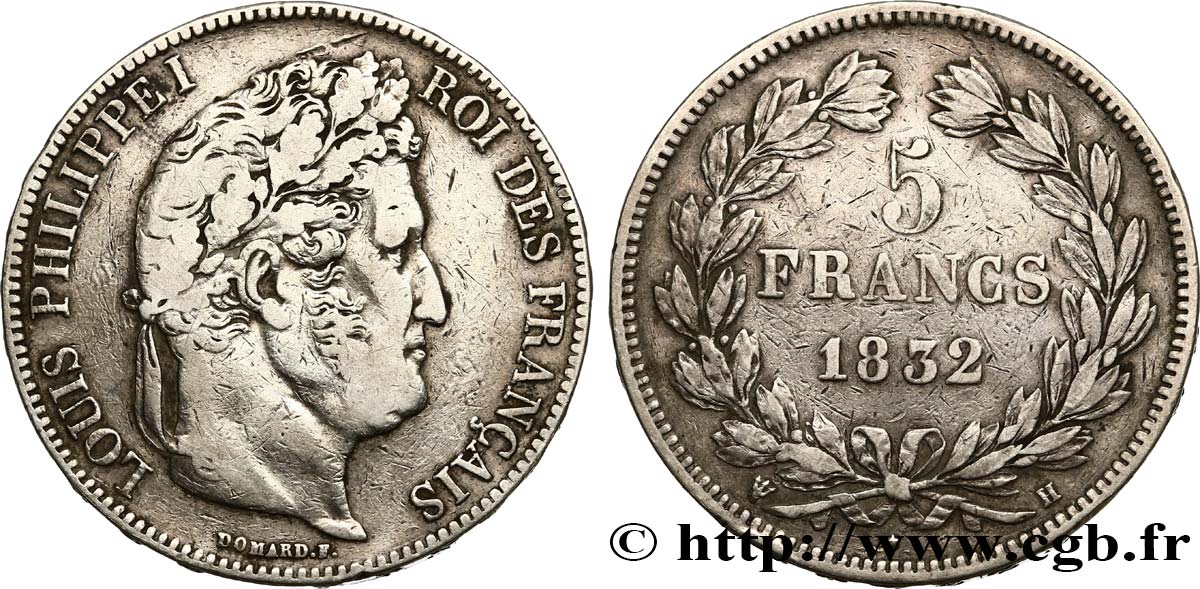 5 francs IIe type Domard 1832 La Rochelle F.324/5 MB30 