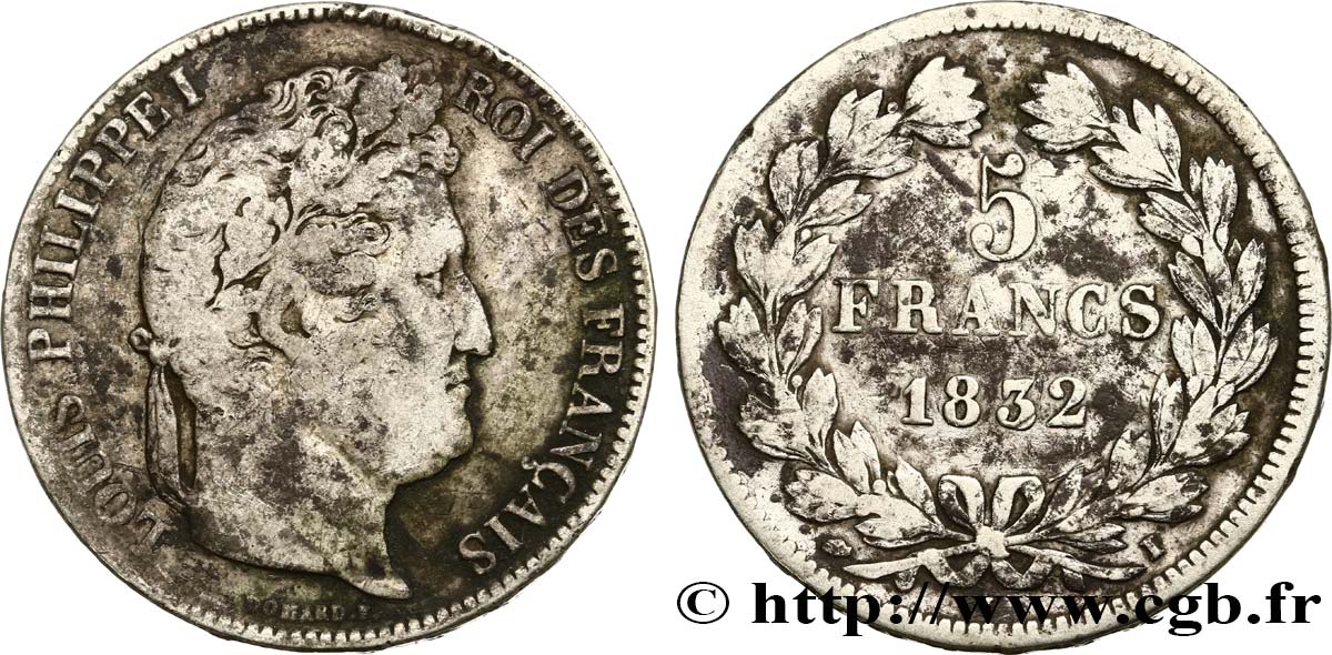 5 francs IIe type Domard 1832 Limoges F.324/6 S15 