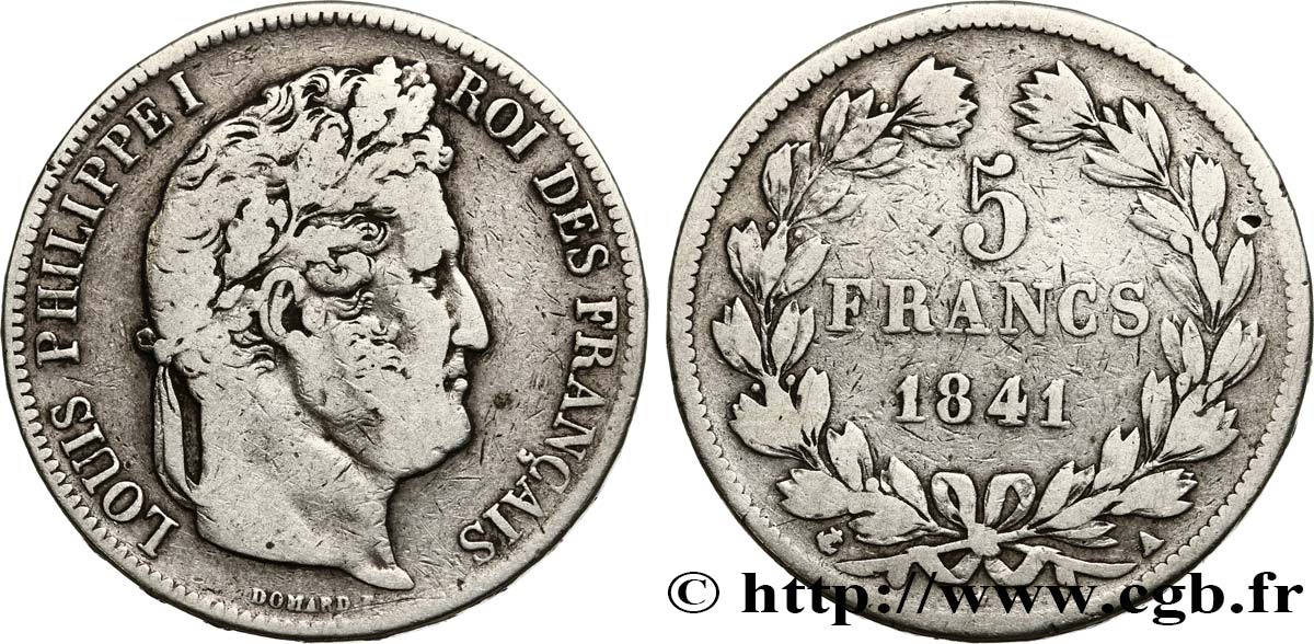 5 francs IIe type Domard 1841 Paris F.324/90 S15 