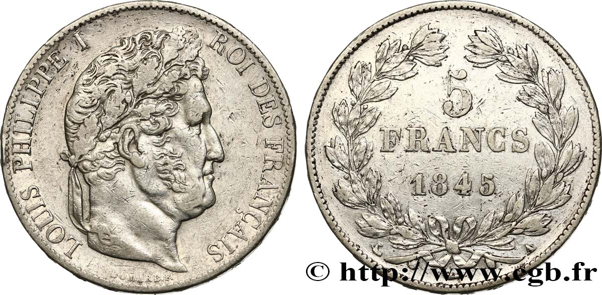 5 francs IIIe type Domard 1845 Paris F.325/6 BB45 