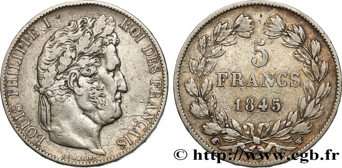 5 francs IIIe type Domard 1845 Lille F.325/9 TB35 