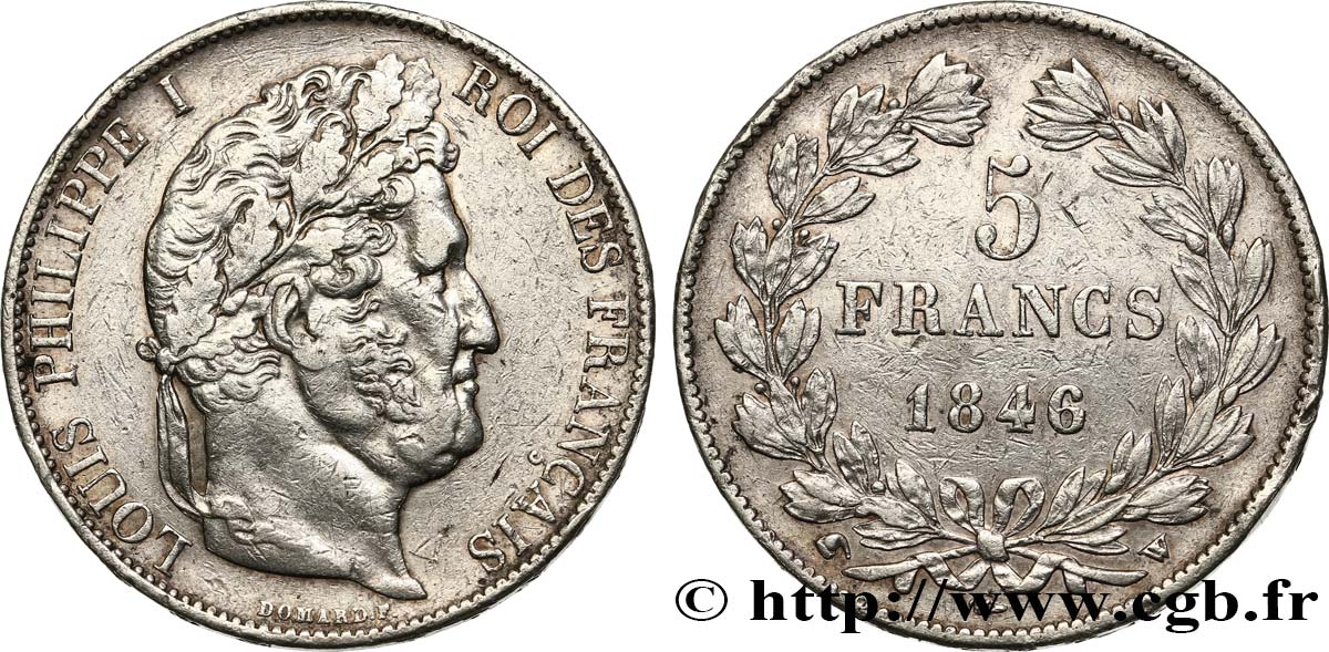 5 francs IIIe type Domard 1846 Lille F.325/13 TTB45 