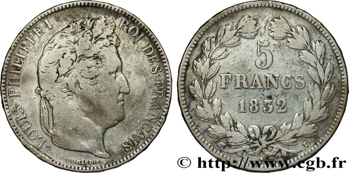 5 francs IIe type Domard 1832 Limoges F.324/6 F15 