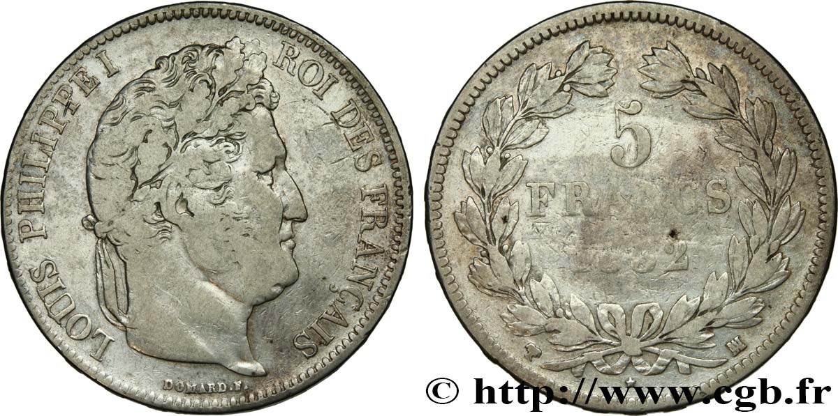 5 francs IIe type Domard 1832 Marseille F.324/10 RC12 